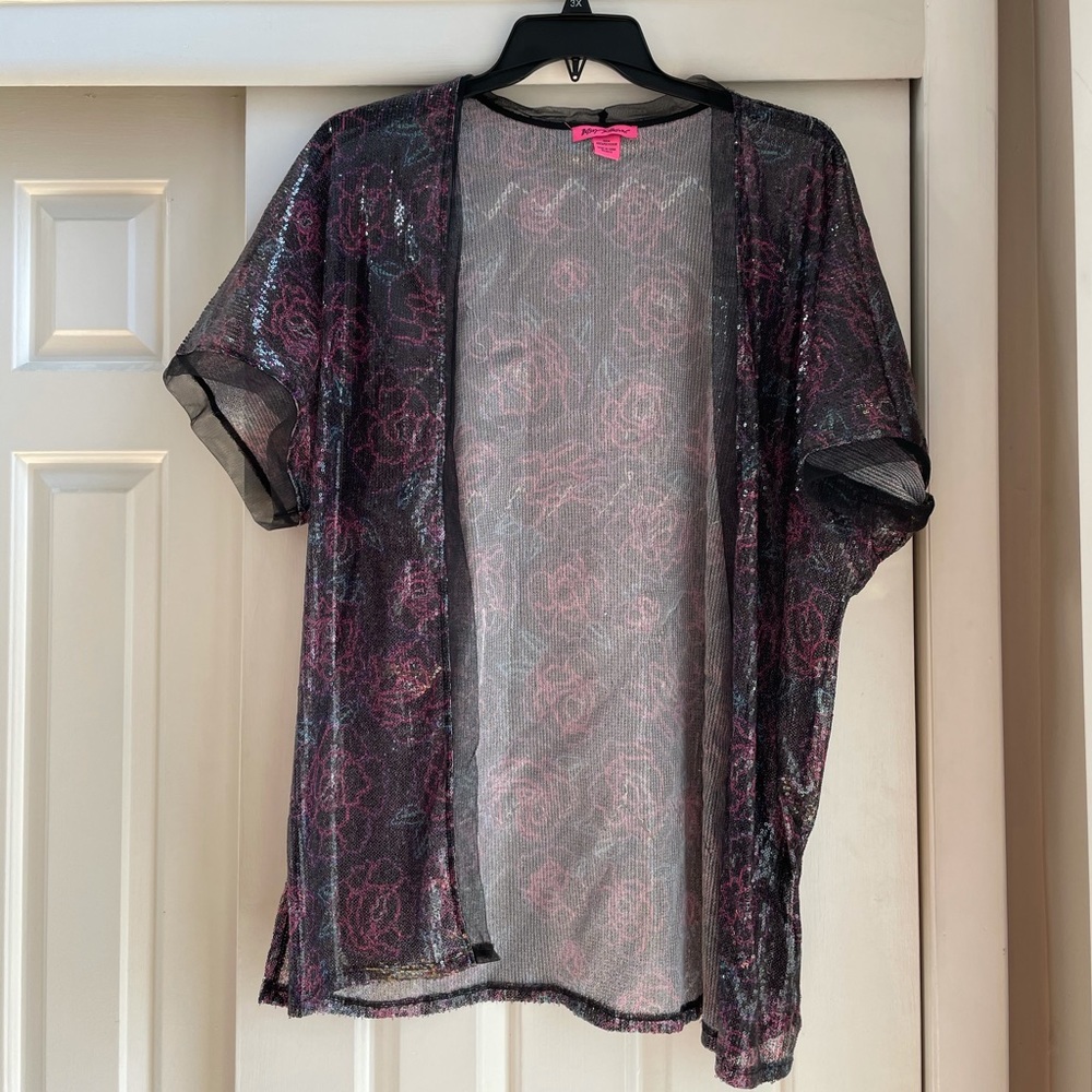 Betsy Johnson sequin rose kimono. Worn once
